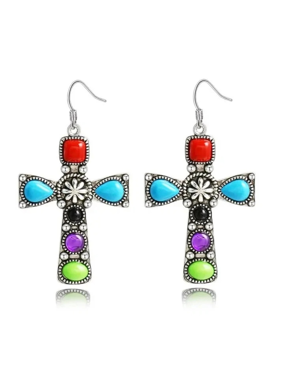 New Southwestern Cross Earrings cowgirlrodeo concert western - Picture 2 of 6